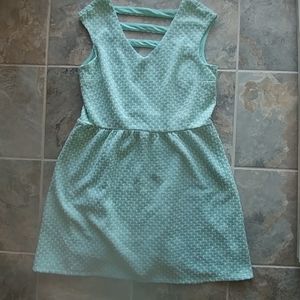 Xhilaration sea green and white dress, size XXL
